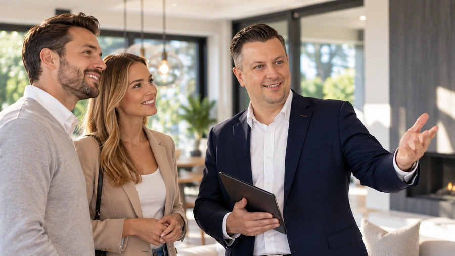 Dennis Sahlmen im persönlichen Gespräch bei einer Immobilienbesichtigung
