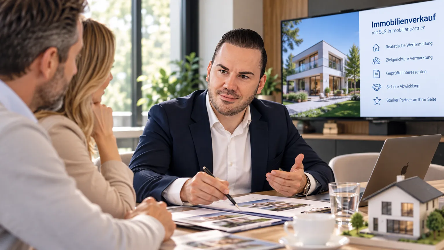 Mischa Stratmann, Geschäftsführer von SLS Immobilienpartner, im Beratungsgespräch