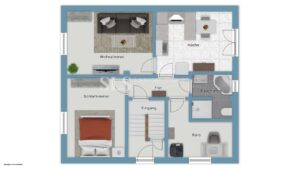 Grundriss-Skizze Erdgeschoss