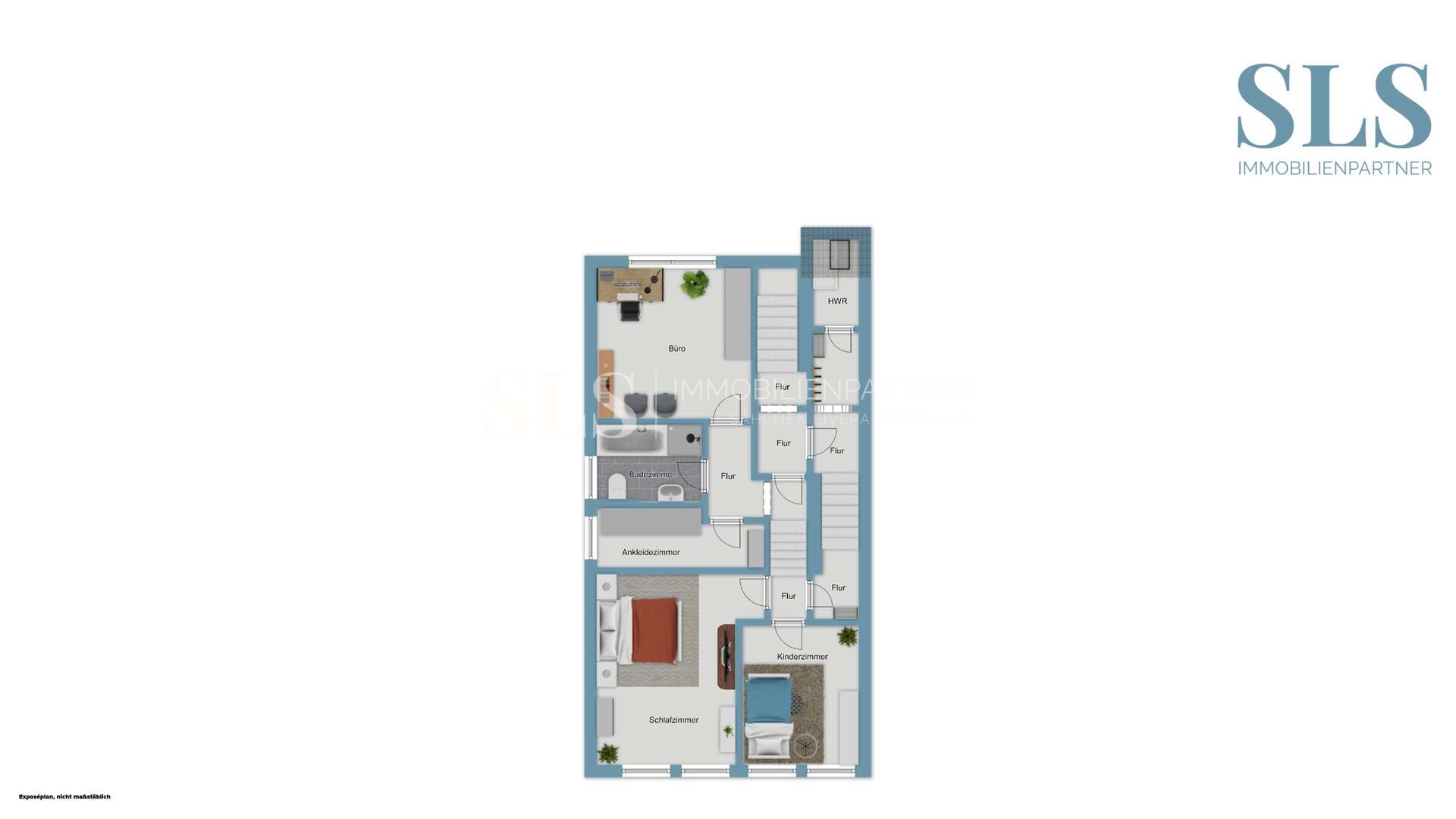 Grundriss-Skizze 1. OG