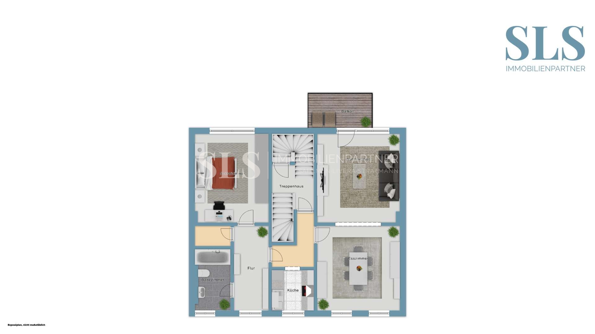 Grundriss-Skizze 1. Obergeschoß