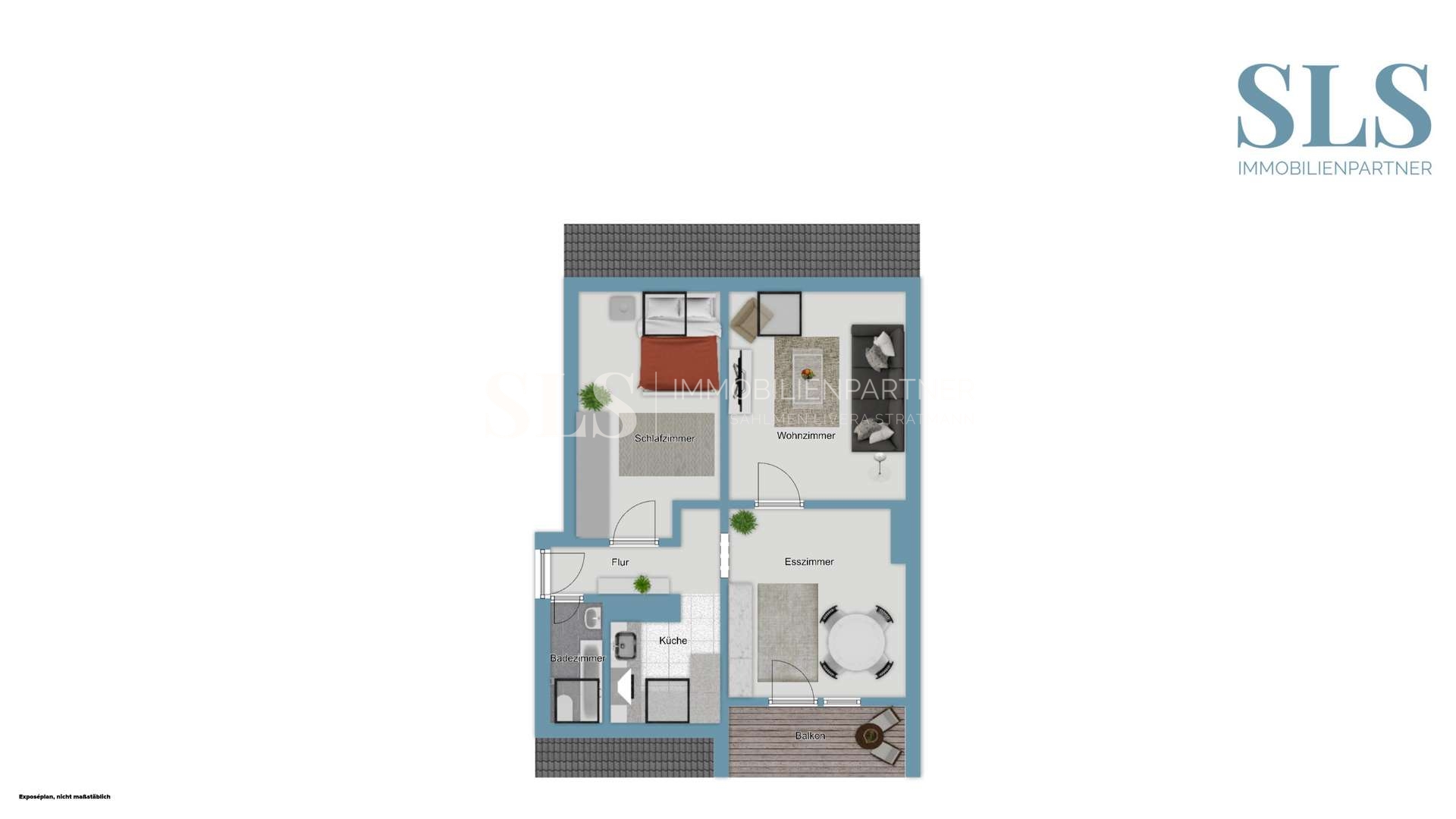 Grundriss-Skizze Dachgeschosswohnung