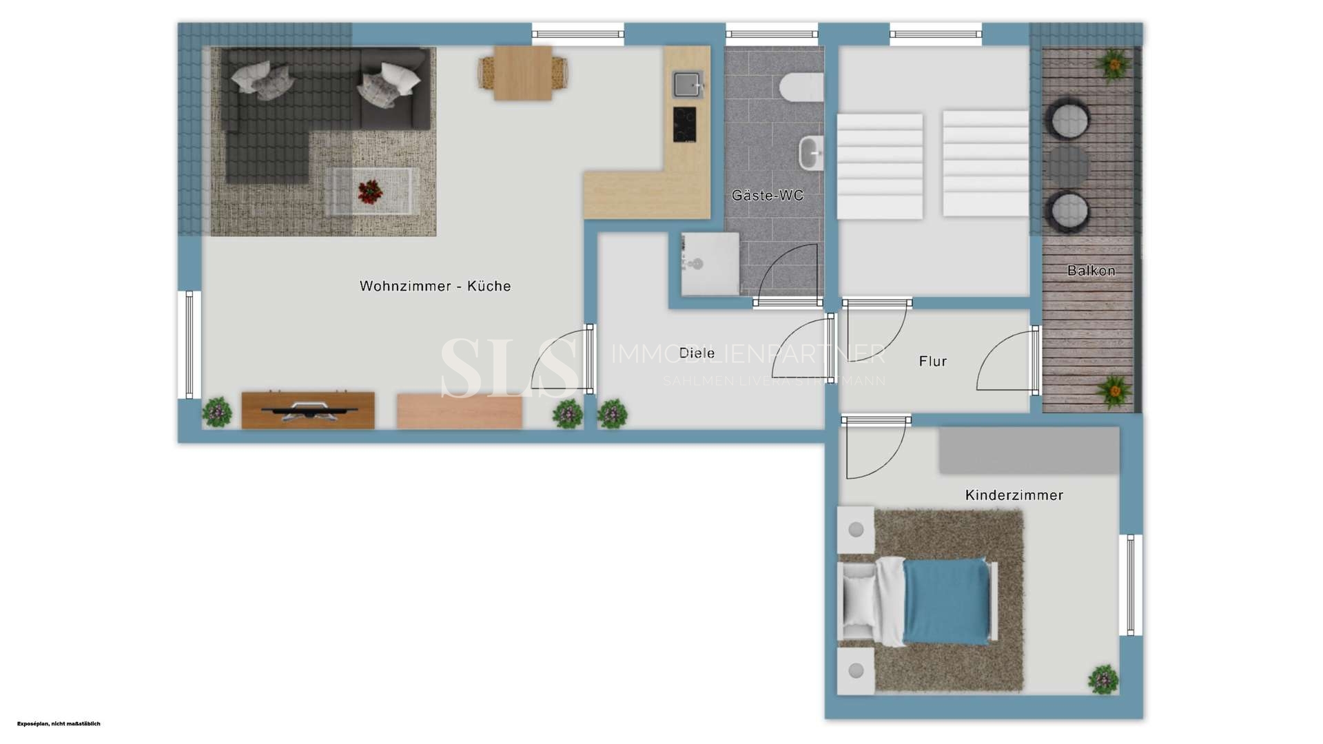 Grundriss-Skizze Einliegerwohnung
