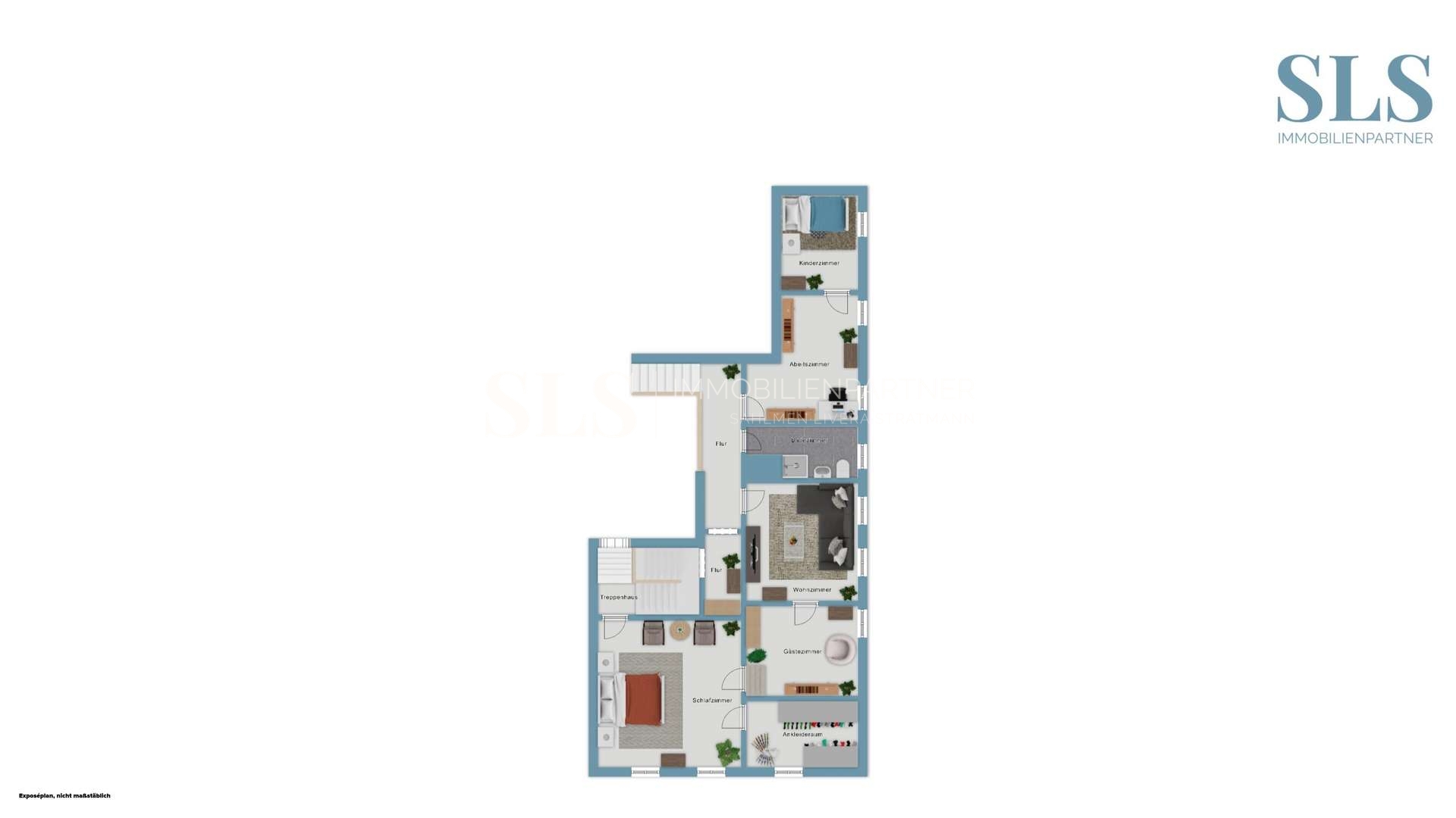 Grundriss-Skizze 1. Obergeschoss